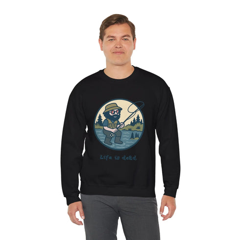 Grateful Dead - Fly Fishin' Jerry | Life is dead. Crewneck Sweatshirt - StealieShop